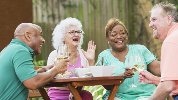 Older group having a good time together