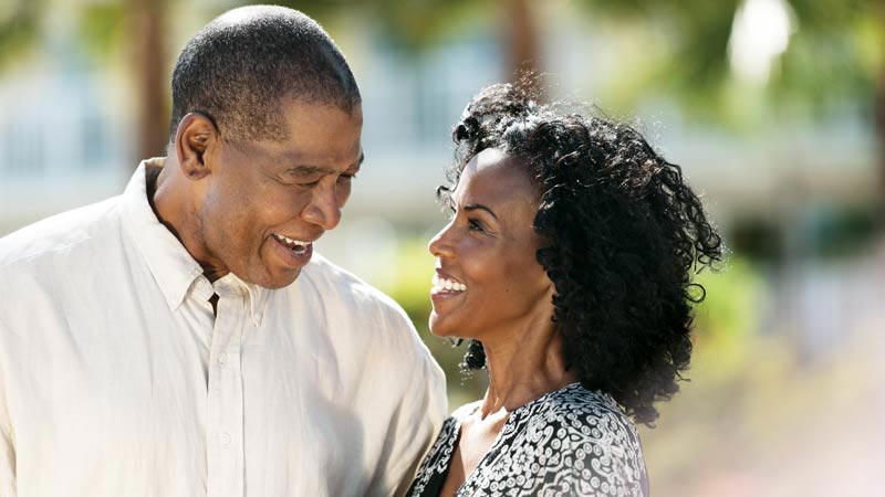 African American couple outdoors
